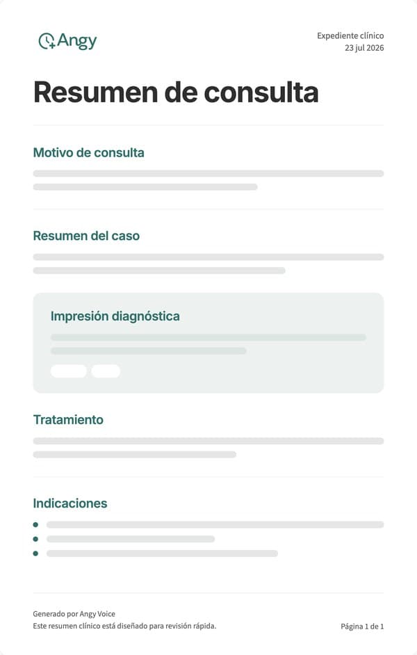 Resumen de consulta preparado por Angy