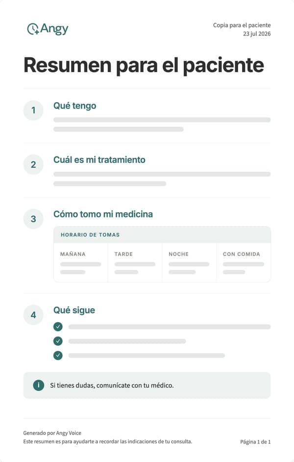 Resumen para el paciente preparado por Angy